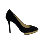 Charlotte Olympia Black Suede Dolly Platform Pumps Size 38.5 - Image 6