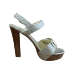 Alexander McQueen Gold Textured Leather Open Toe Ankle Strap Sandals Size 37.5 - Image 4