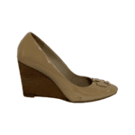 Tory Burch Nude Patent Leather Raleigh 90 mm Wedge Size 37.5 - Image 6