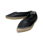 Celine Black Leather Babouche V Cut Espadrille Flats Size 38 - Image 2