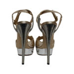 Charlotte Olympia Gold/Silver Metallic Leather Decodent Platform Sandals Size 40 - Image 7