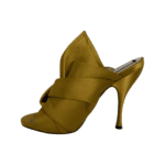 N21 Yellow Satin Raso Knot Peep Toe Mules Size 39 - Image 5