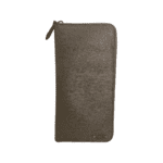 Fendi Beige Textured Leather Zip Long Bifold Wallet