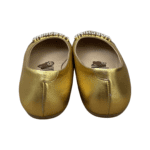 Moschino Gold Metallic Leather Logo Embellished Ballet Flats Size 38 - Image 3