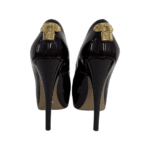 Louis Vuitton Burgundy Patent Leather Lock It Peep Toe Platform Pumps Size 38 - Image 7