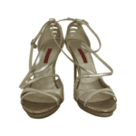 Carolina Herrera Silver Leather Strappy Sandals Size 39 - Image 2