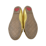 Moschino Gold Metallic Leather Logo Embellished Ballet Flats Size 38 - Image 8