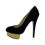 Charlotte Olympia Black Suede Dolly Platform Pumps Size 38 - Image 3