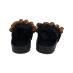 Jil Sander Black Fabric Beeds Embellished Pool Slides Size 38 - Image 7