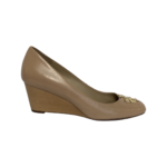 Tory Burch Beige Leather Multi Logo Wedges Size 39 - Image 6