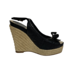 Dior Black Quilted and Patent Leather Platform Sandals Size 37 - Image 6