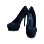 Saint Laurent Black Suede Leather Tribtoo Platform Pumps Size 38 - Image 4