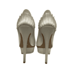 Charlotte Olympia White Satin Paloma Fan-Pleat Platform Pumps Size 39 - Image 7