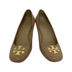 Tory Burch Beige Leather Multi Logo Wedges Size 39 - Image 2