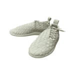 Bottega Veneta Beige Fabric Intrecciato Lace Up Sneakers Size 41.5 - Image 2