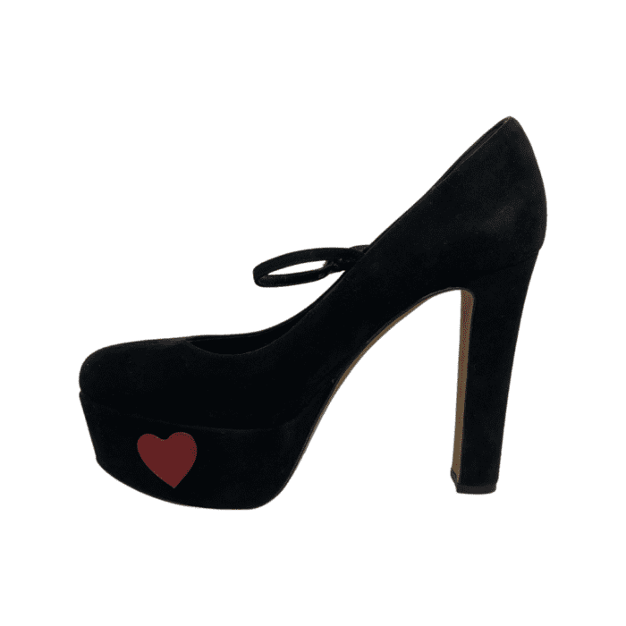 Moschino Griselda Heart Print Mary Jane Shoes Size 38.5 - Image 4