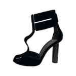 Tom Ford Black Velvet T-Strap Chunky-Heel Sandals Size 38 - Image 5