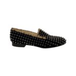 Christian Louboutin Black Velvet Dandelion Spikes Loafers Size 37.5 - Image 3
