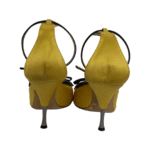 Rochas Yellow Bow Embellished Satin Pumps Size 38 - Image 7