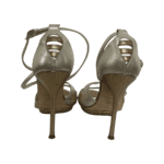 Carolina Herrera Silver Leather Strappy Sandals Size 39 - Image 7