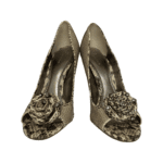 Bourne Brown Full Sequins Embellished Open Toe Pumps Size 39 - Image 2