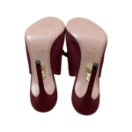 Aquazzura Burgundy Canvas Lily Of The Valley Mules Size 37.5 - Image 6