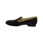 Christian Louboutin Black Velvet Dandelion Spikes Loafers Size 37.5 - Image 6