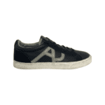 Armani Jeans Navy Blue Leather Logo Embellished Trainers Size 40 - Image 5