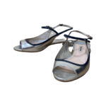 Miu Miu Metallic Silver Leather Flat Sandals Size 37 - Image 2