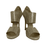 Jimmy Choo Gold Glitter Private Platform Sandals Size 40 - Image 2