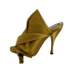 N21 Yellow Satin Raso Knot Peep Toe Mules Size 39 - Image 6