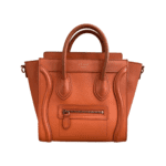 Celine Orange Leather Nano Top Handle Bag