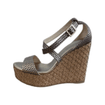 Jimmy Choo Bronze Leather Cork Wedge Size 38 - Image 3