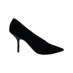 Celine Black Suede Nubuck Leather V Neck Pointed Toe Pumps Size 38 - Image 3