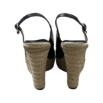 Jimmy Choo Black Patent Leather and Rope Open Toe Wedge Size 38 - Image 3