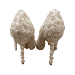 Manolo Blahnik Beige Floral Embellished Lace Pointed Toe Pumps Size 38.5 - Image 3