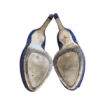 Dior Dark Blue Patent Leather Peep Toe Platform Pumps Size 38.5 - Image 7