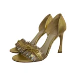 Dior Gold Metallic Leather D'orsay Pumps Size 36