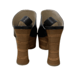 Chloe Black Leather Glove Platform Peep Toe Sandals Size 39 - Image 3