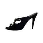 Sergio Rossi Black Crystal Embellished Fabric Mule Size 40 - Image 5