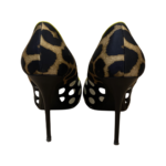 Giuseppe Zanooti Polka Dot/ Leopard Print Leather Peep Toe Pumps Size 39 - Image 3