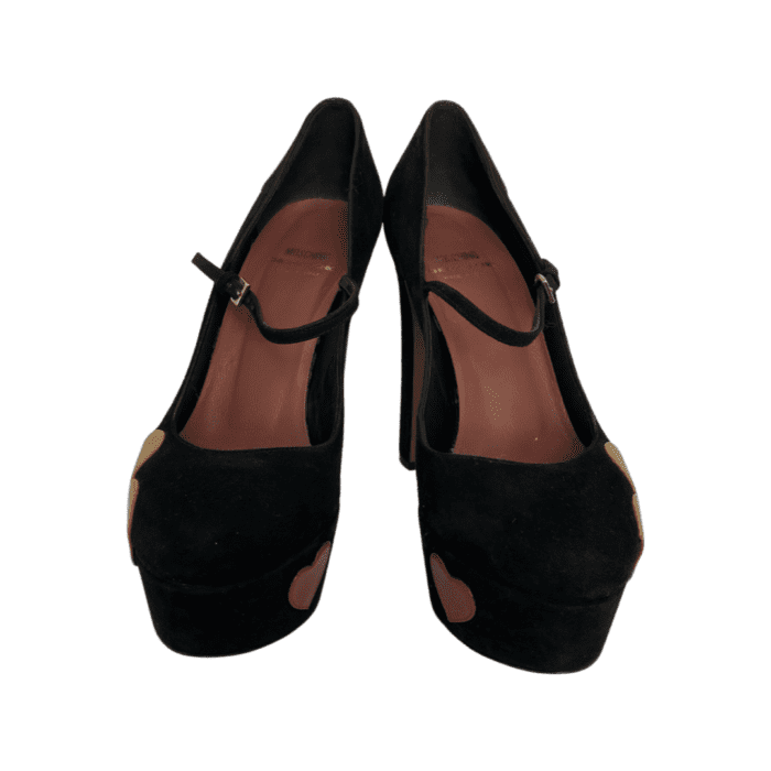 Moschino Griselda Heart Print Mary Jane Shoes Size 38.5 - Image 2
