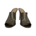 Gianvito Rossi Bronze Leather Peep Toe Mules Size 38 - Image 2