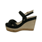 Jimmy Choo Black Suede Nomad Strappy Espadrilles Wedge Sandals Size 37 - Image 3