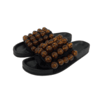 Jil Sander Black Fabric Beeds Embellished Pool Slides Size 38