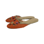 Charlotte Olympia Orange Kitty Mules Size 39.5