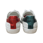 Gucci White Leather Embroidered Bee Ace Low Top Sneakers Size 40.5 - Image 3