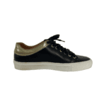 Givenchy Black Leather Sneakers with Gold Trim Size 36 - Image 4