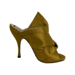 N21 Yellow Satin Raso Knot Peep Toe Mules Size 39 - Image 4