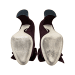 Miu Miu Maroon Suede Leather Bow Embellished Calzature Donna Pumps Size 37 - Image 8